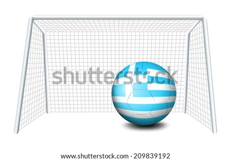 Illustration of a ball with the flag of Greece on a white background