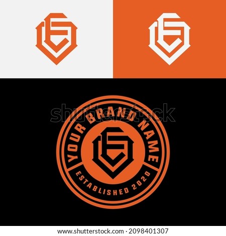 Monogram logo, Initial letters O, E, OE or EO, Modern, Sporty, orange, black and white color