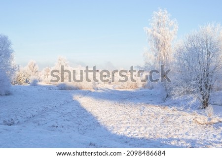 Image of snow-covered trees. New Year and Christmas concept. High resolution wallpapers. Mixed media