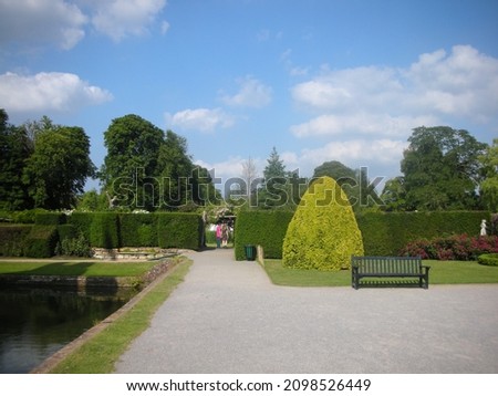 Landscaped gardens at Hever Castle and gardens  located in the village of Hever, Kent, near Edenbridge, England