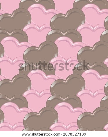 Seamless pattern for heart-shaped chocolate