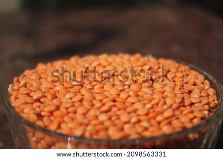 Lentils in a glass bowl