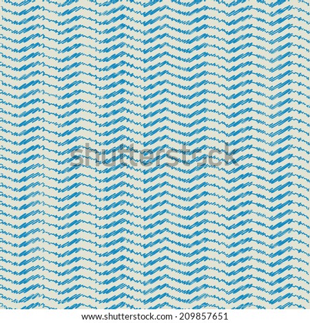 chevron pattern illustration beige and blue. seamless vector background.