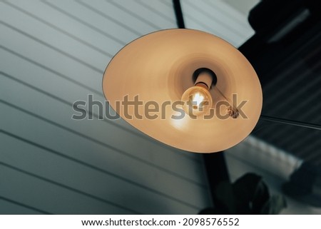 Warm color light bulb lamp close up