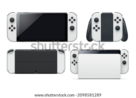 Brandless, clean white next gen console pack - isolated on white background Royalty-Free Stock Photo #2098581289