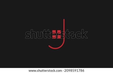 Uppercase letter J logo with window design, monogram emblem business project in the thin lines, for stylish business cards premium vector