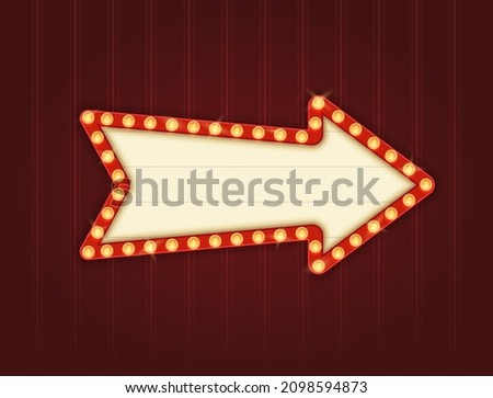 Retro Lightbox in Arrow Shape Template With Red Border