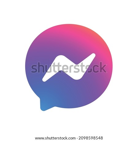 gradient pink blue icon bubble Meta chat messenger vector template Royalty-Free Stock Photo #2098598548