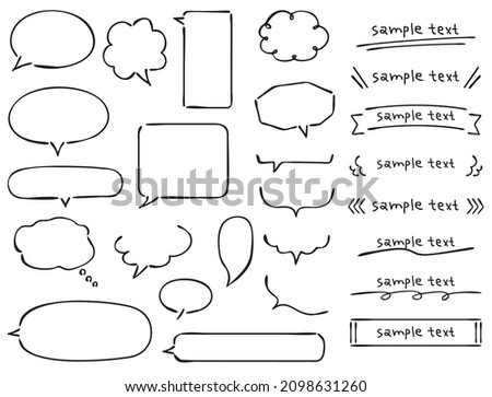 Pen Drawing Speech Balloon and Title Illustration