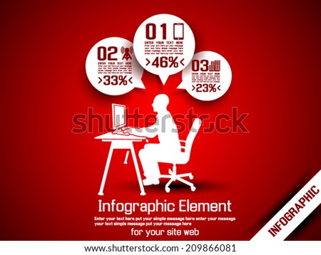 BUSINESS MAN INFOGRAPHIC OPTION THREE 8 RED
