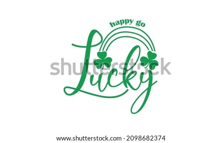 Happy go lucky shamrock Vector St Patrick's Day Vector and Clip Art