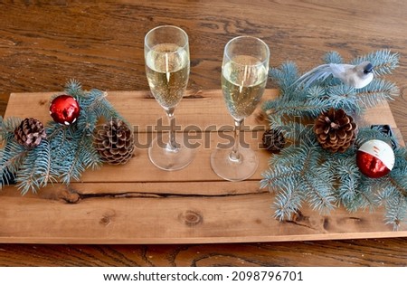 Celebratory champagne for cheers at New Year's Eve or other parties and celebrations