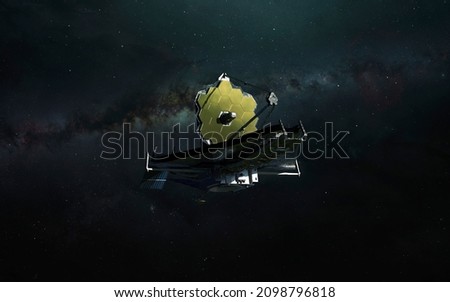 James Webb telescope explores deep space. JWST launch art. Elements of image provided by Nasa Royalty-Free Stock Photo #2098796818