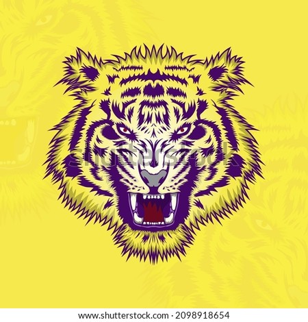 Angry tiger illustration vector design 
