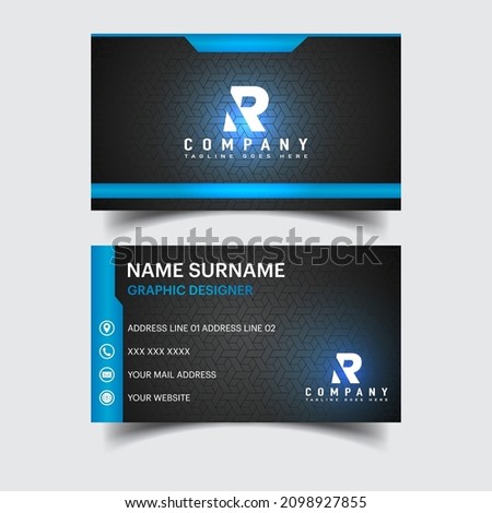 Creative Double-Sided Horizontal Modern and Flat Business Card Design Template - Vector Illustration