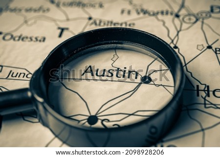 Austin on the map of USA