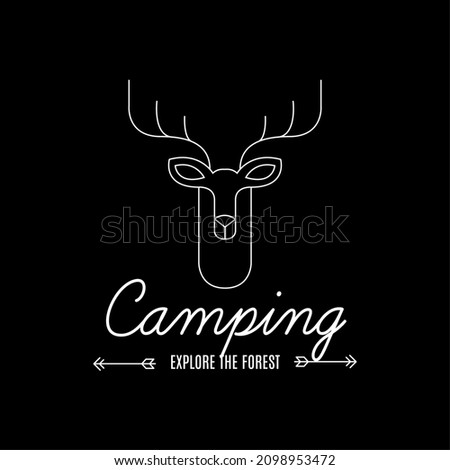 outdoor camping logo. hiking in mountains and forests