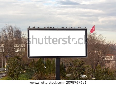 Large blank frame local place billboards mockup for outdoor advertising in istanbul Turkey