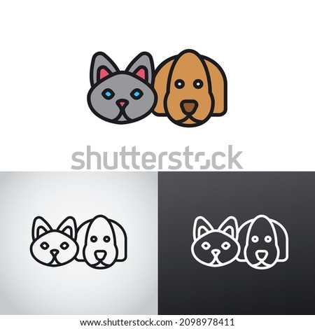 cat and dog logo template illustration for veterinary company