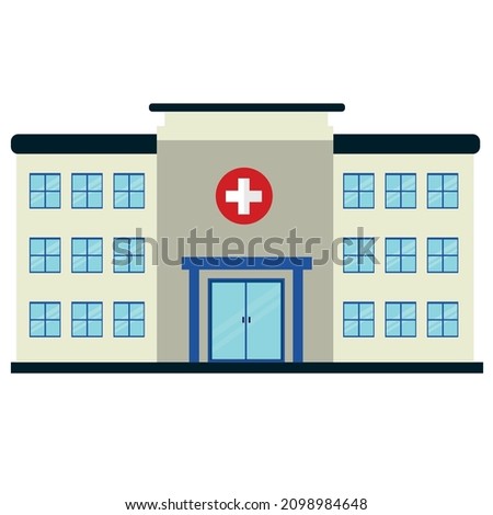 Hospital building, medical icon vector illustration, on a white background