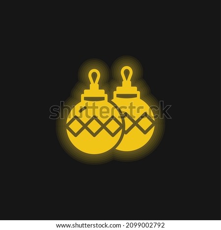 Bauble yellow glowing neon icon