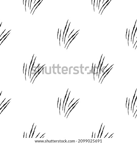 Scratches of seamless pattern. Hand drawn horror background . Repeated texture in doodle style for fabric, wrapping paper, wallpaper, tissue. Vector illustration.