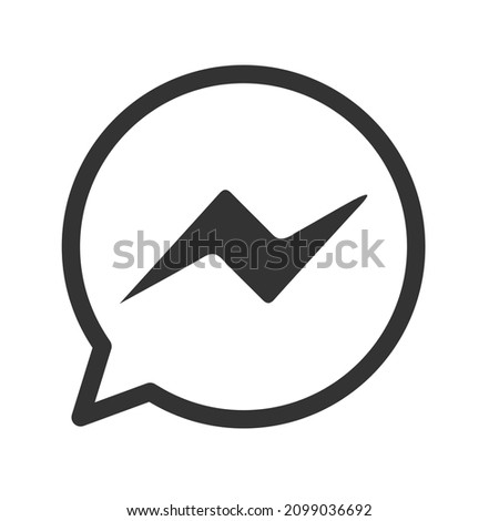 Facebook messenger logo modern Social network notification icon. message (Chats, Comments) icon, Online messaging . Vector illustration.