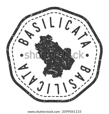 Basilicata, Italy Map Stamp Retro Postmark. Silhouette Postal Passport. Seal Round Vector Icon. Badge Vintage Postage Design.