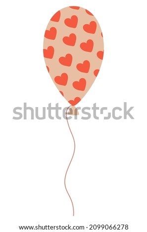 Festive balloons with hearts. Festive decor. Simple, modern, minimalism.