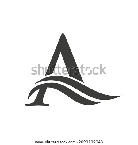 Letter A Logo Icon Design. Letter A Wave Sign Modern, Flat And Minimalist Business Logo Template
