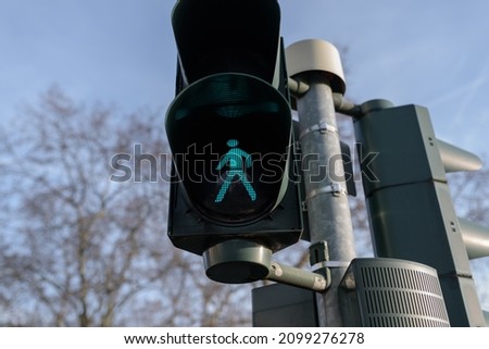 Close up of pedestrian traffic light