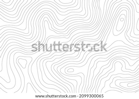 Abstract Topographic Contour Line Pattern in Black and White Royalty-Free Stock Photo #2099300065