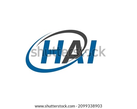 HAI letter creative modern elegant swoosh logo design