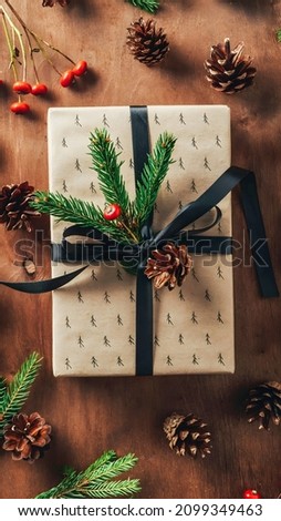 Package gift background and fruits 