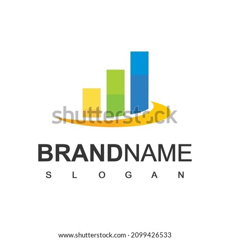 Business Logo Design Template With Bars And Chart