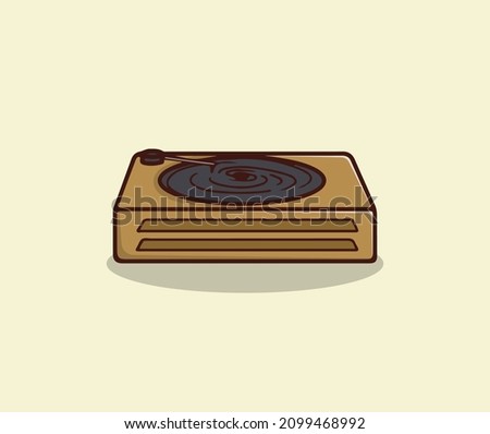 Classic Turntable hand drawing illustration