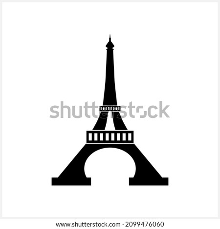 Eiffel tower clip art. World landmark. Romantic icon. Paris cards as symbol love and romance travel. Stencil Vector illustration. EPS 10