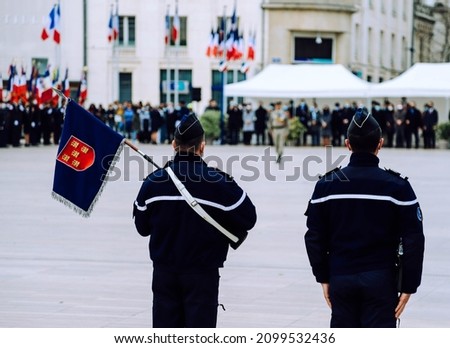 French military ceremony for WWI end