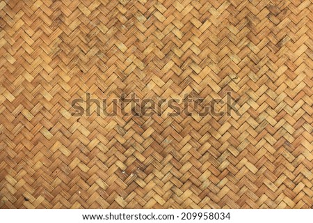 Handmade Bamboo Woven Texture. Royalty-Free Stock Photo #209958034