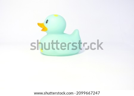 Colorful Assortment of Rubber Duckies on White Background