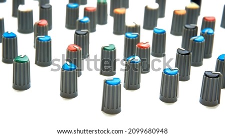 volume potentiometer mixer knob and copy space for text