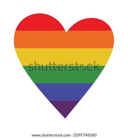 isolated icon pride lgbt heart, symbol of rainbow colorful love