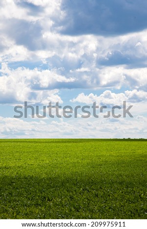 field and clouds in the sky