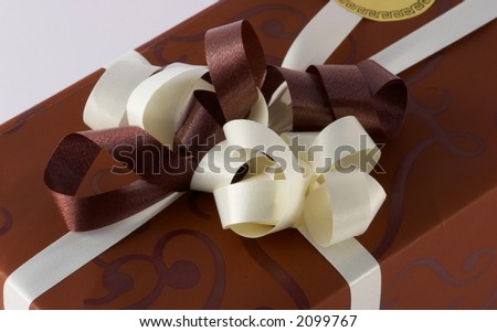 box of chocolates as a gift - top view