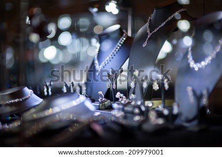 jewelry window display Royalty-Free Stock Photo #209979001