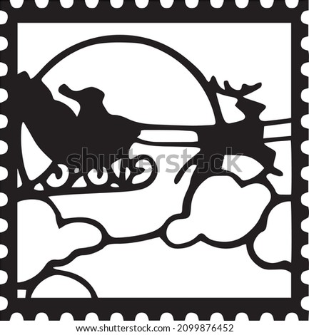 Christmas Postage Stamp  Clip Art Vector