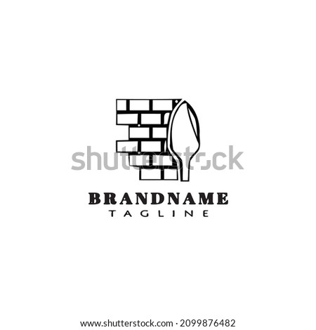 brick layer cartoon logo icon design template black modern isolated vector
