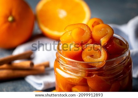 From traditional Turkish cuisine; Orange peel jam (Turkish name; Portakal kabugu receli)