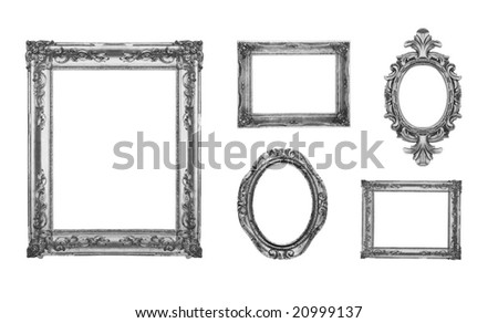 Vintage silver ornate frames, some chipped and rusty, similar available in my portfolio