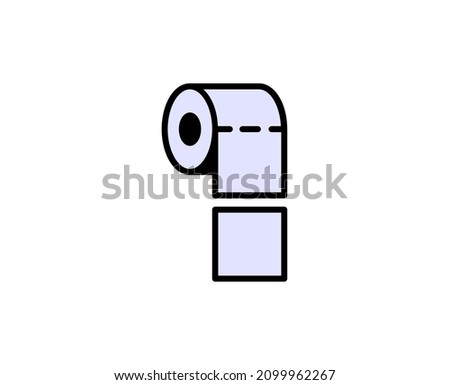 Toilet paper line icon. Vector symbol in trendy flat style on white background. Travel sing for design.